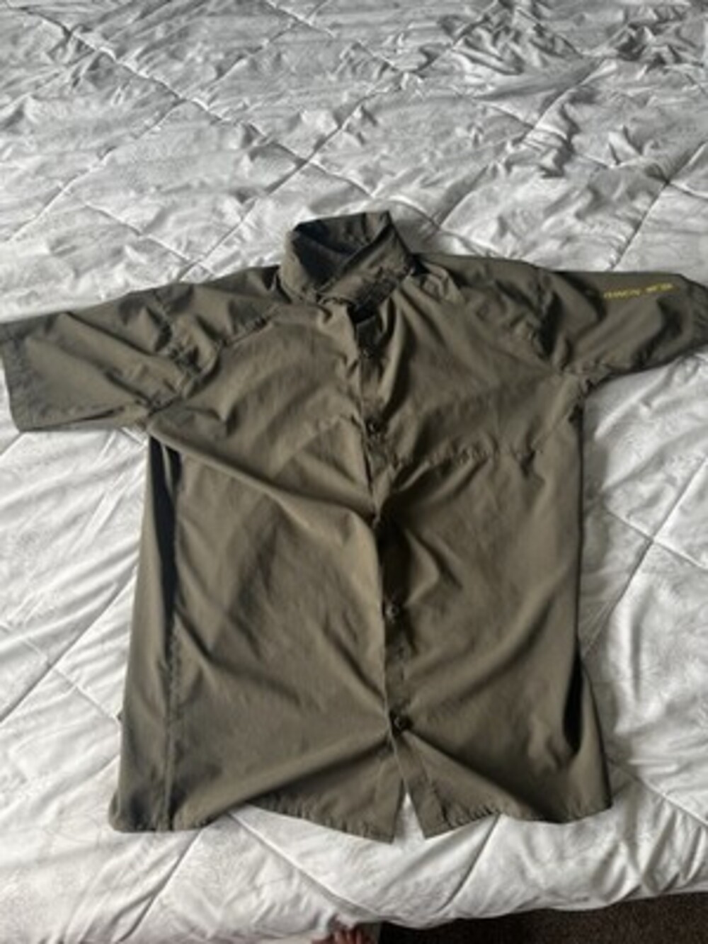 Salomon Cosmic Shirt Men's XXL Button Front Dark Green Advanced Skin Active Dry